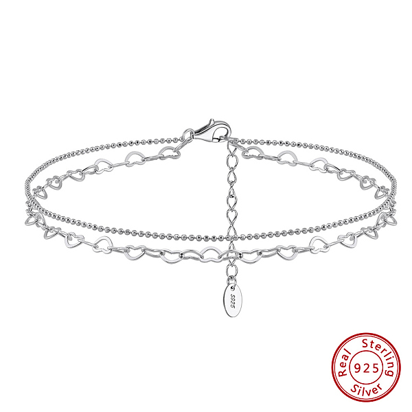 PandaHall 925 Sterling Silver Anklet, Heart, Real Platinum Plated, 8-1/4 inch(21cm) Sterling Silver Heart
PandaHall 925 Sterling Silver Anklet, Heart, Real Platinum Plated, 8-1/4 inch(21cm) Sterling Silver Heart