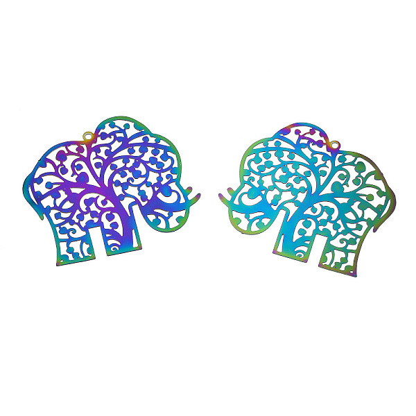 PandaHall Ion Plating(IP) 201 Stainless Steel Filigree Pendants, Etched Metal Embellishments, Elephant, Rainbow Color, 35x37x0.2mm, Hole...
PandaHall Ion Plating(IP) 201 Stainless Steel Filigree Pendants, Etched Metal Embellishments, Elephant, Rainbow Color, 35x37x0.2mm, Hole...
