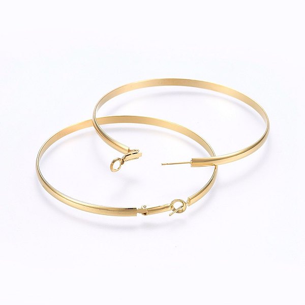 PandaHall 304 Stainless Steel Hoop Earrings, Hypoallergenic Earrings, Flat Ring Shape, Golden, 4x32x1.2mm, Pin: 0.8mm 304 Stainless Steel...
PandaHall 304 Stainless Steel Hoop Earrings, Hypoallergenic Earrings, Flat Ring Shape, Golden, 4x32x1.2mm, Pin: 0.8mm 304 Stainless Steel...