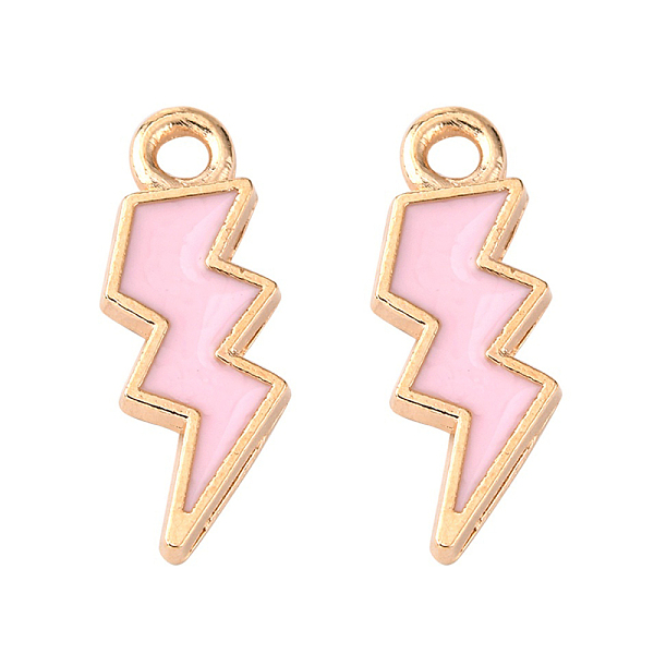 PandaHall Alloy Enamel Pendants, Lightning Bolt, Light Gold, Pearl Pink, 20x7x1.5mm, Hole: 2mm Alloy+Enamel Lightning Bolt Pink
PandaHall Alloy Enamel Pendants, Lightning Bolt, Light Gold, Pearl Pink, 20x7x1.5mm, Hole: 2mm Alloy+Enamel Lightning Bolt Pink