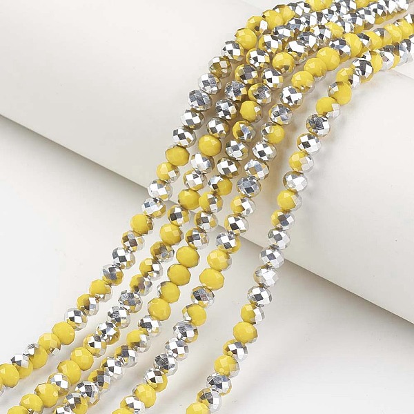 PandaHall Electroplate Opaque Glass Beads Strands, Half Silver Plated, Faceted, Rondelle, Gold, 4x3mm, Hole: 0.4mm, about 113~115pcs/strand...
PandaHall Electroplate Opaque Glass Beads Strands, Half Silver Plated, Faceted, Rondelle, Gold, 4x3mm, Hole: 0.4mm, about 113~115pcs/strand...