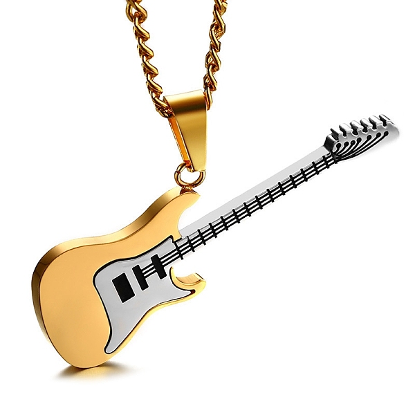 PandaHall Stainless Steel Pendant Necklaces, Guitar, Golden, 23.62 inch(60cm) Stainless Steel Musical Instruments
PandaHall Stainless Steel Pendant Necklaces, Guitar, Golden, 23.62 inch(60cm) Stainless Steel Musical Instruments