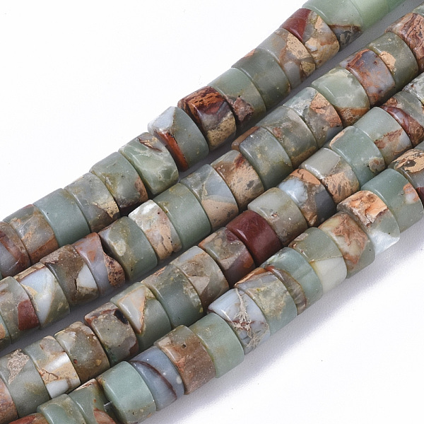PandaHall Natural Aqua Terra Jasper Beads Strands, Flat Round/Disc, 6x3.5mm, Hole: 0.7mm, about 113~115pcs/strand, 15.74 inch(40cm) Aqua...
PandaHall Natural Aqua Terra Jasper Beads Strands, Flat Round/Disc, 6x3.5mm, Hole: 0.7mm, about 113~115pcs/strand, 15.74 inch(40cm) Aqua...
