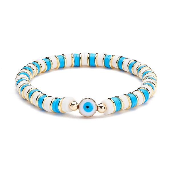 PandaHall Synthetic Hematite & Polymer Clay Heishi Beads Stretch Bracelet, Evil Eye Beads Bracelet, Power Lucky Bracelet for Women, Deep Sky...
PandaHall Synthetic Hematite & Polymer Clay Heishi Beads Stretch Bracelet, Evil Eye Beads Bracelet, Power Lucky Bracelet for Women, Deep Sky...