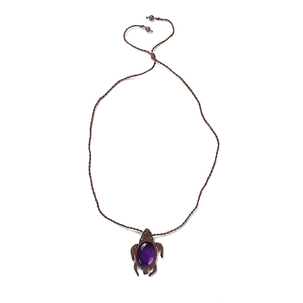 PandaHall Natural Amethyst Tortoise Pendant Necklace, Adjustable Braided Wax String Choker Necklace, 29.53 inch(75cm) Amethyst Tortoise
PandaHall Natural Amethyst Tortoise Pendant Necklace, Adjustable Braided Wax String Choker Necklace, 29.53 inch(75cm) Amethyst Tortoise