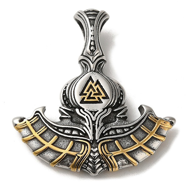 PandaHall Viking 304 Stainless Steel Big Pendants, Thor's Axe with Valknut Charm, Antique Silver & Golden, 50x46x11.5mm, Hole: 11.5x6mm 304...
PandaHall Viking 304 Stainless Steel Big Pendants, Thor's Axe with Valknut Charm, Antique Silver & Golden, 50x46x11.5mm, Hole: 11.5x6mm 304...