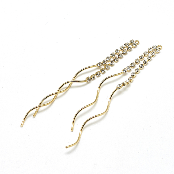 PandaHall Brass Chain Tassel Big Pendants, with Cubic Zirconia, Clear, Real 18K Gold Plated, 76x4x2mm, Hole: 1mm Brass Clear
PandaHall Brass Chain Tassel Big Pendants, with Cubic Zirconia, Clear, Real 18K Gold Plated, 76x4x2mm, Hole: 1mm Brass Clear