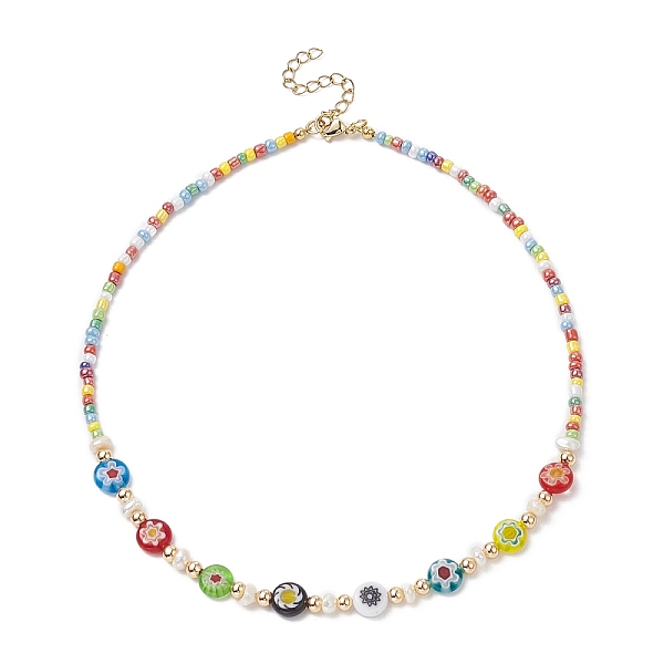 PandaHall Natural Pearl & Millefiori Glass Flower & Seed Beaded Necklace for Women, Colorful, 14.49 inch(36.8cm) Pearl
PandaHall Natural Pearl & Millefiori Glass Flower & Seed Beaded Necklace for Women, Colorful, 14.49 inch(36.8cm) Pearl
