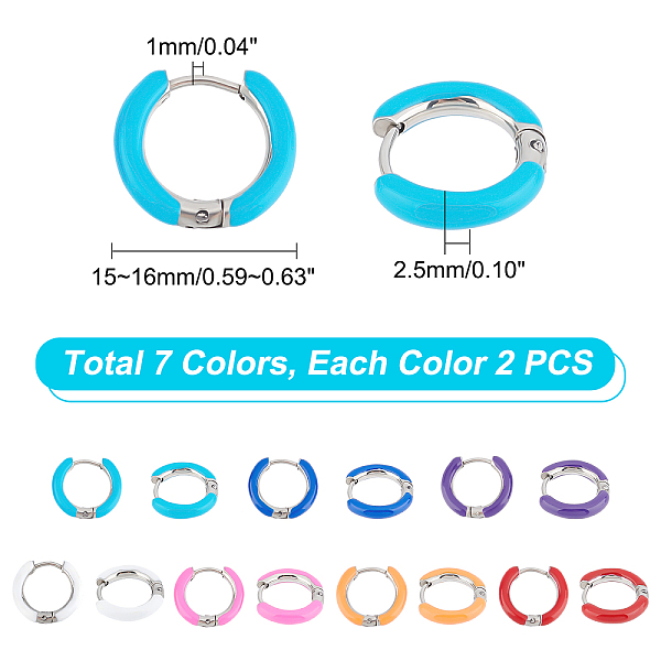 PandaHall DICOSMETIC 7 Pairs 7 Colors Enamel Hoop Earrings Stainless Stainless Steel Huggie Hoop Earrings Bohemia Enameled Small Mini Round..., Multicolor
PandaHall DICOSMETIC 7 Pairs 7 Colors Enamel Hoop Earrings Stainless Stainless Steel Huggie Hoop Earrings Bohemia Enameled Small Mini Round..., Multicolor