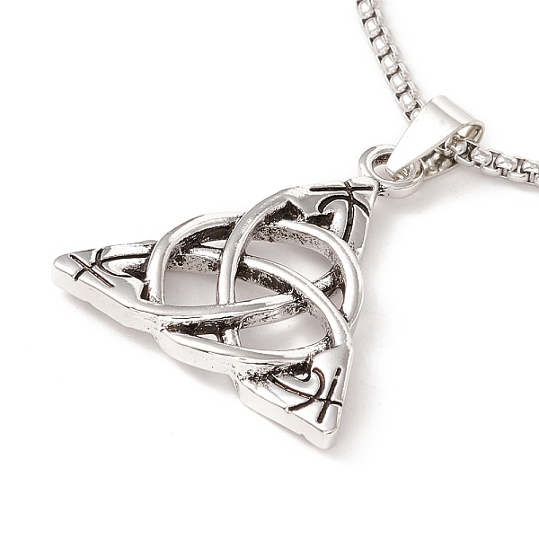 PandaHall Alloy Trinity Knot Pendant Necklace with 201 Stainless Steel Box Chains, Gothic Jewelry for Men Women, Antique Silver & Stainless...
PandaHall Alloy Trinity Knot Pendant Necklace with 201 Stainless Steel Box Chains, Gothic Jewelry for Men Women, Antique Silver & Stainless...