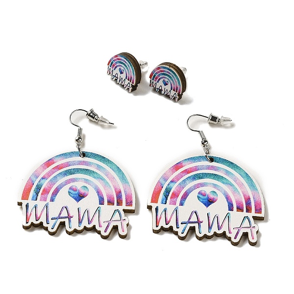 PandaHall Mother's Day Theme Rainbow with Word Mama Wood Studs & Dangle Earrings Set, 316 Steel Needle Jewelry for Women, Colorful, 60x45mm...
PandaHall Mother's Day Theme Rainbow with Word Mama Wood Studs & Dangle Earrings Set, 316 Steel Needle Jewelry for Women, Colorful, 60x45mm...