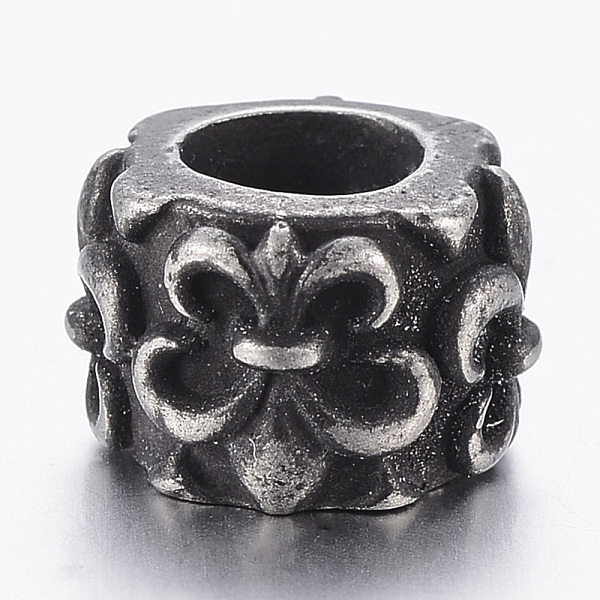 PandaHall 316 Surgical Stainless Steel European Beads, Large Hole Beads, Column with Fleur De Lis, Gunmetal, 10x6.5mm, Hole: 5mm 316...
PandaHall 316 Surgical Stainless Steel European Beads, Large Hole Beads, Column with Fleur De Lis, Gunmetal, 10x6.5mm, Hole: 5mm 316...