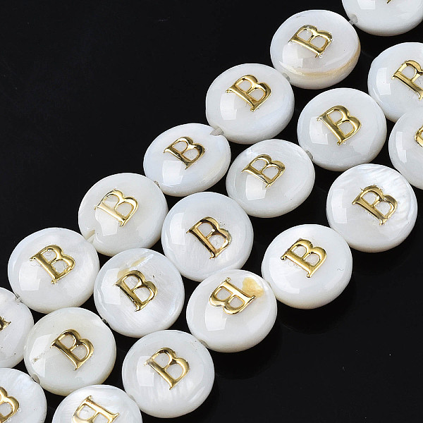 PandaHall Natural Freshwater Shell Beads, with Enamel, Horizontal Hole, Flat Round with Alphabet, Letter.B, 8x3.5~4.5mm, Hole: 0.5mm, about...
PandaHall Natural Freshwater Shell Beads, with Enamel, Horizontal Hole, Flat Round with Alphabet, Letter.B, 8x3.5~4.5mm, Hole: 0.5mm, about...