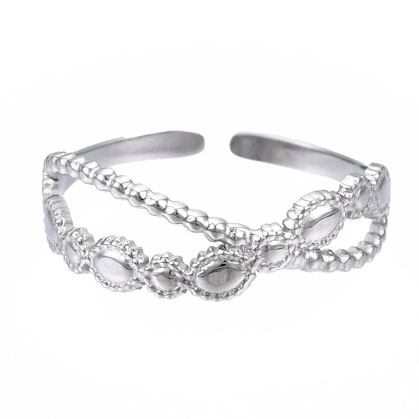 PandaHall 304 Stainless Steel Criss Cross Open Cuff Ring, Chunky Hollow Ring for Women, Stainless Steel Color, US Size 6 3/4(17.1mm) 304...
PandaHall 304 Stainless Steel Criss Cross Open Cuff Ring, Chunky Hollow Ring for Women, Stainless Steel Color, US Size 6 3/4(17.1mm) 304...
