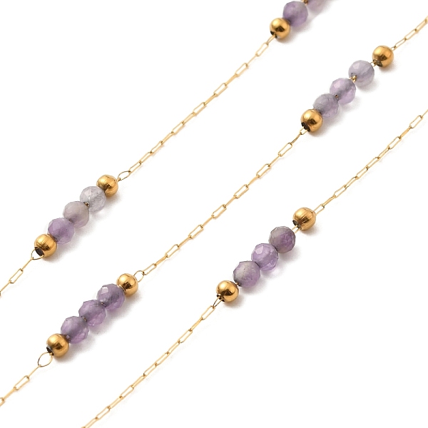 PandaHall Ion Plating(IP) Real 18K Gold Plated 316 Surgical Stainless Steel Link Chains, with Natural Amethyst Round Beads, Soldered, with...
PandaHall Ion Plating(IP) Real 18K Gold Plated 316 Surgical Stainless Steel Link Chains, with Natural Amethyst Round Beads, Soldered, with...