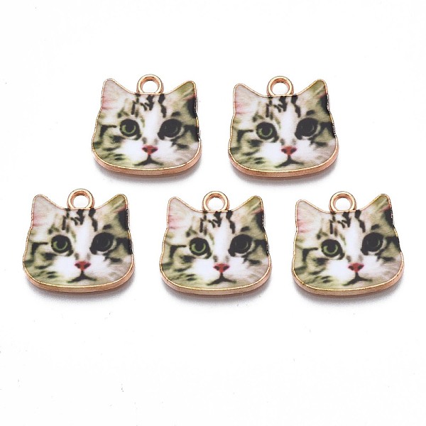 PandaHall Printed Alloy Pendants, Cadmium Free & Nickel Free & Lead Free, Light Gold, Cat Head, Light Green, 17x17.5x1.5mm, Hole: 2mm Alloy...
PandaHall Printed Alloy Pendants, Cadmium Free & Nickel Free & Lead Free, Light Gold, Cat Head, Light Green, 17x17.5x1.5mm, Hole: 2mm Alloy...