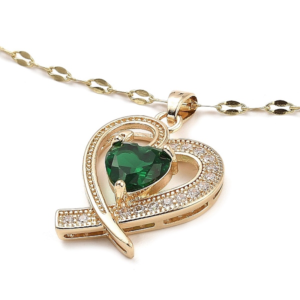 PandaHall Heart Light Gold Brass Micro Pave Cubic Zirconia Pendant Necklaces, with Glass, Dark Green, 16.14 inch(41cm) Brass Heart
PandaHall Heart Light Gold Brass Micro Pave Cubic Zirconia Pendant Necklaces, with Glass, Dark Green, 16.14 inch(41cm) Brass Heart