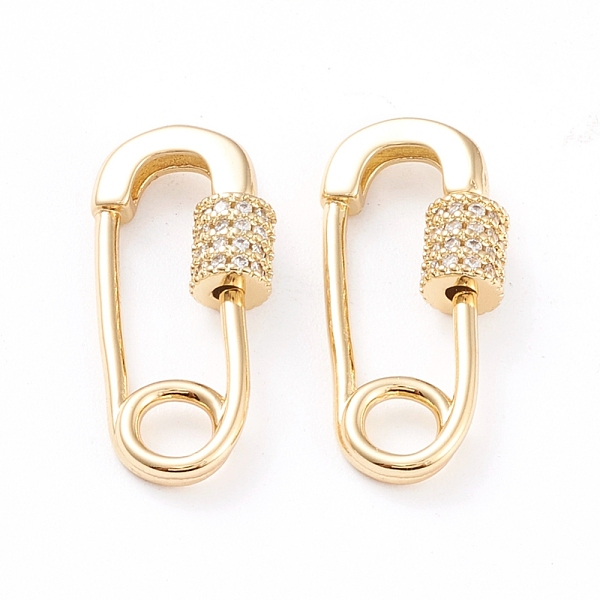 PandaHall Brass Micro Pave Clear Cubic Zirconia Screw Carabiner Lock Charms, for Necklaces Making, Long-Lasting Plated, Safety Pin Shape...
PandaHall Brass Micro Pave Clear Cubic Zirconia Screw Carabiner Lock Charms, for Necklaces Making, Long-Lasting Plated, Safety Pin Shape...