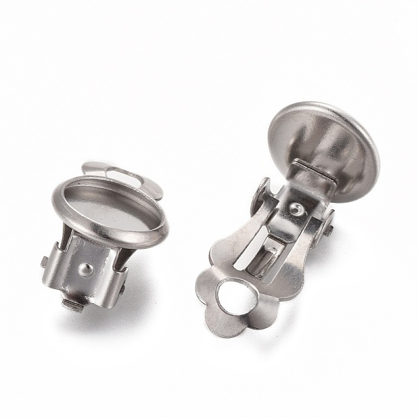 PandaHall 304 Stainless Steel Clip-on Earring Setting, Flat Round, Stainless Steel Color, Tray: 8mm, 16x10x8mm 304 Stainless Steel
PandaHall 304 Stainless Steel Clip-on Earring Setting, Flat Round, Stainless Steel Color, Tray: 8mm, 16x10x8mm 304 Stainless Steel
