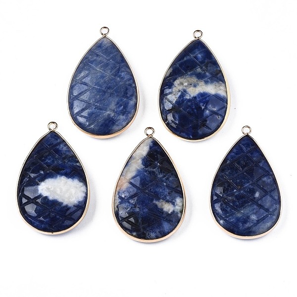 PandaHall Natural Sodalite Pendants, with Light Gold Plated Brass Findings, Teardrop, 50~51x31~31.5x10mm, Hole: 2mm Sodalite Teardrop
PandaHall Natural Sodalite Pendants, with Light Gold Plated Brass Findings, Teardrop, 50~51x31~31.5x10mm, Hole: 2mm Sodalite Teardrop