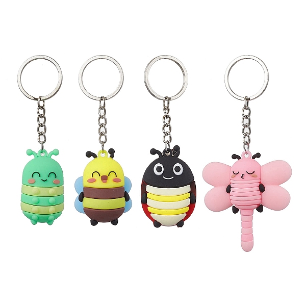 PandaHall 4Pcs 4 Styles Cartoon Bee PVC Plastic Keychain, with Iron Split Key Rings, Mixed Color, 103~117mm, 1pc/style Plastic Bees..., Multicolor
PandaHall 4Pcs 4 Styles Cartoon Bee PVC Plastic Keychain, with Iron Split Key Rings, Mixed Color, 103~117mm, 1pc/style Plastic Bees..., Multicolor