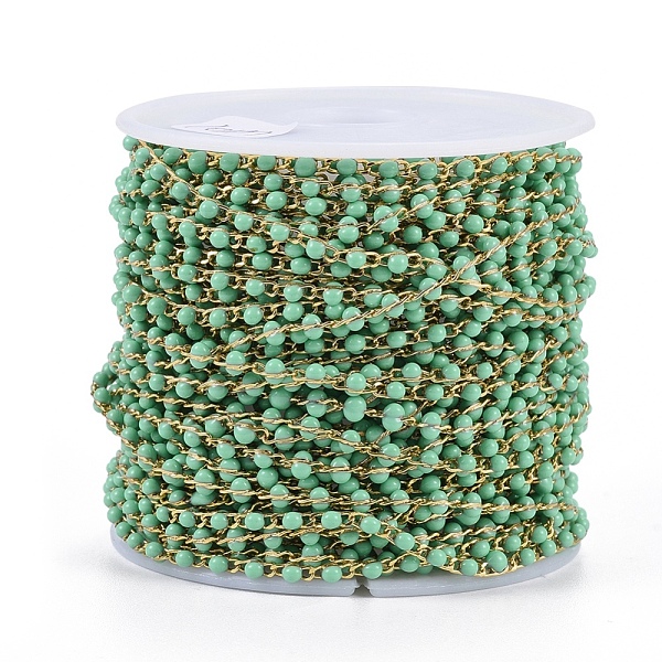 PandaHall Handmade Enamel Beaded Chains, Soldered, with Brass Chains, Real 18K Gold Plated, Long-Lasting Plated, with Spool, Medium..., Green
PandaHall Handmade Enamel Beaded Chains, Soldered, with Brass Chains, Real 18K Gold Plated, Long-Lasting Plated, with Spool, Medium..., Green