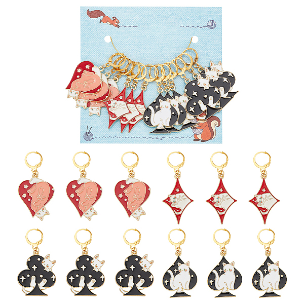 PandaHall 12 Pcs 4 Styles Poker Cat Stitch Markers, Enamel Crochet Stitch Marker Removable Leverback Hook Locking Stitch Marker for..., Multicolor
PandaHall 12 Pcs 4 Styles Poker Cat Stitch Markers, Enamel Crochet Stitch Marker Removable Leverback Hook Locking Stitch Marker for..., Multicolor