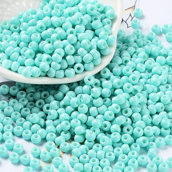 PandaHall Baking Paint Glass Seed Beads, Round, Turquoise, 4x3mm, Hole: 1.2mm, about 7650pcs/pound Glass Green
PandaHall Baking Paint Glass Seed Beads, Round, Turquoise, 4x3mm, Hole: 1.2mm, about 7650pcs/pound Glass Green