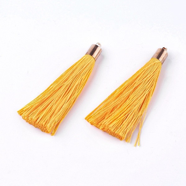 PandaHall Polyester Tassel Big Pendant Decorations, with Alloy Finding, Golden, Gold, 58~65x7~25mm, Hole: 1.5mm Polyester Gold
PandaHall Polyester Tassel Big Pendant Decorations, with Alloy Finding, Golden, Gold, 58~65x7~25mm, Hole: 1.5mm Polyester Gold