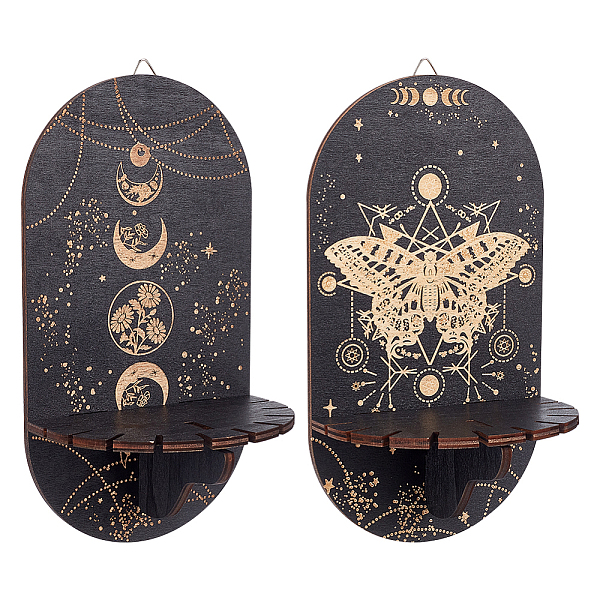 PandaHall CRASPIRE 2 Sets 2 Style Wooden Wall-Mounted Small Crystal Display Shelf, Witch Hanging Crystal Holder, for Crystal Dowsing..., Black
PandaHall CRASPIRE 2 Sets 2 Style Wooden Wall-Mounted Small Crystal Display Shelf, Witch Hanging Crystal Holder, for Crystal Dowsing..., Black