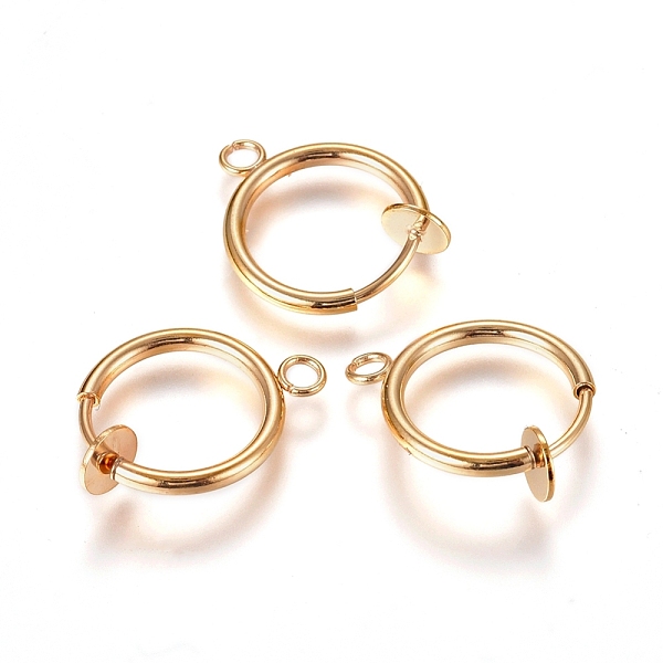 PandaHall 304 Stainless Steel Clip-on Earring Findings, For Non-pierced Ears, with Loop & Spring Findings, Golden, 17x13x4.5mm, Hole: 1.8mm...
PandaHall 304 Stainless Steel Clip-on Earring Findings, For Non-pierced Ears, with Loop & Spring Findings, Golden, 17x13x4.5mm, Hole: 1.8mm...
