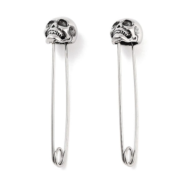 PandaHall Halloween Skull 316 Surgical Stainless Steel Safety Pin Hoop Earrings for Women, Antique Silver, 40x8x12mm 316 Surgical Stainless...
PandaHall Halloween Skull 316 Surgical Stainless Steel Safety Pin Hoop Earrings for Women, Antique Silver, 40x8x12mm 316 Surgical Stainless...