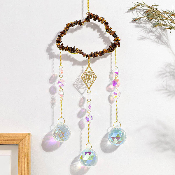 PandaHall Natural Tiger Eye Copper Wire Wrapped Cloud Hanging Ornaments, Teardrop Glass Tassel Suncatchers for Home Outdoor Decoration...
PandaHall Natural Tiger Eye Copper Wire Wrapped Cloud Hanging Ornaments, Teardrop Glass Tassel Suncatchers for Home Outdoor Decoration...