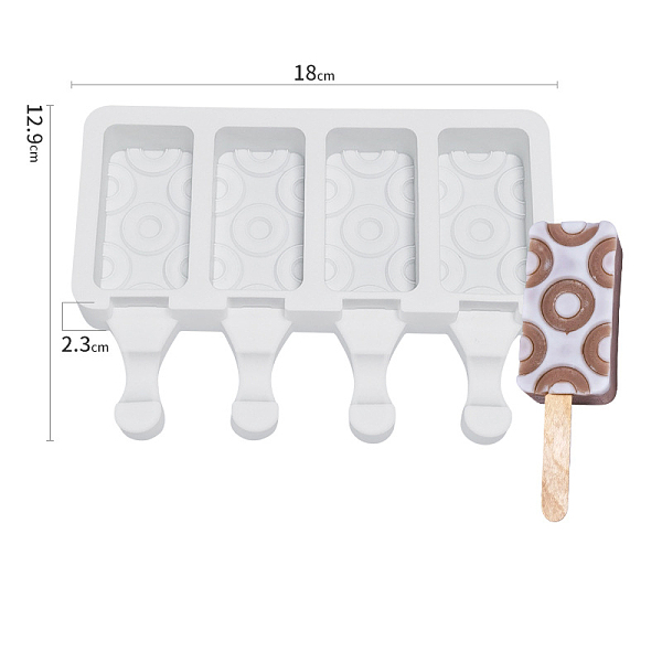 PandaHall Silicone Ice-cream Stick Molds, with 4 Styles Rectangle with Donut Pattern-shaped Cavities, Reusable Ice Pop Molds Maker, White...
PandaHall Silicone Ice-cream Stick Molds, with 4 Styles Rectangle with Donut Pattern-shaped Cavities, Reusable Ice Pop Molds Maker, White...
