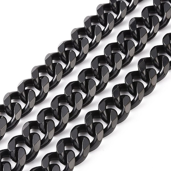 PandaHall 304 Stainless Steel Cuban Link Chains, Faceted, Unwelded, Electrophoresis Black, 13.5~14x11.5~12x3mm 304 Stainless Steel
PandaHall 304 Stainless Steel Cuban Link Chains, Faceted, Unwelded, Electrophoresis Black, 13.5~14x11.5~12x3mm 304 Stainless Steel