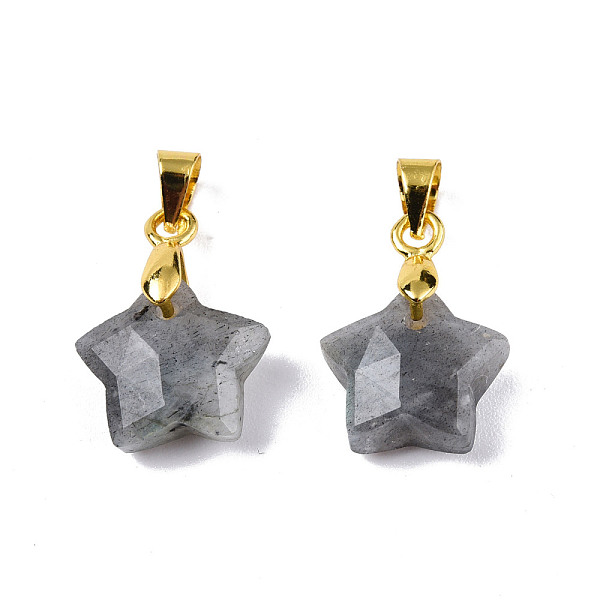 PandaHall Natural Labradorite Charms, with Golden Plated Brass Findings, Faceted Star, Star: 12x12.5x5.5mm, Hole: 3.5x4mm Labradorite Star
PandaHall Natural Labradorite Charms, with Golden Plated Brass Findings, Faceted Star, Star: 12x12.5x5.5mm, Hole: 3.5x4mm Labradorite Star