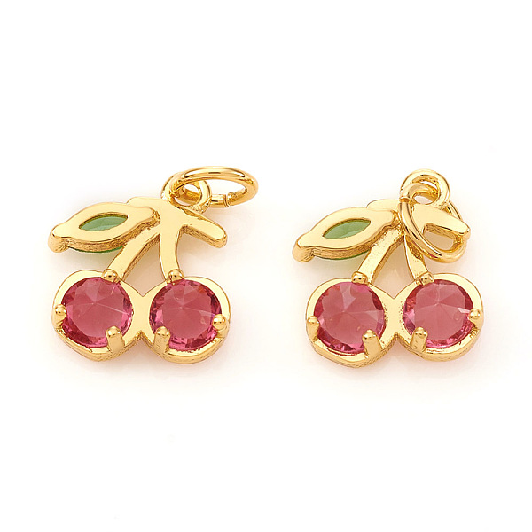 PandaHall Brass Micro Pave Cubic Zirconia Charms, with Jump Rings, Cherry, Cerise & Green, Real 18K Gold Plated, 10x8x2.5mm, Jump Ring..., Red
PandaHall Brass Micro Pave Cubic Zirconia Charms, with Jump Rings, Cherry, Cerise & Green, Real 18K Gold Plated, 10x8x2.5mm, Jump Ring..., Red