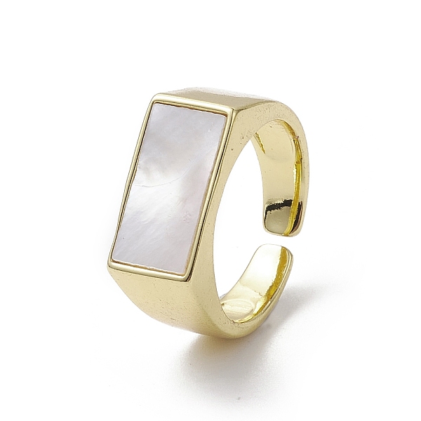 PandaHall Rack Plating Brass Open Cuff Ring, Natural Shell Rectangle Signet Ring, Real 18K Gold Plated, Inner Diameter: 18.2mm Brass+Shell...
PandaHall Rack Plating Brass Open Cuff Ring, Natural Shell Rectangle Signet Ring, Real 18K Gold Plated, Inner Diameter: 18.2mm Brass+Shell...