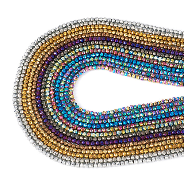 PandaHall 13 Strands 13 Style Electroplate Glass Beads Strands, Full Plated, Faceted Round, Mixed Color, 3x2.5mm, Hole: 0.7mm, about..., Multicolor
PandaHall 13 Strands 13 Style Electroplate Glass Beads Strands, Full Plated, Faceted Round, Mixed Color, 3x2.5mm, Hole: 0.7mm, about..., Multicolor