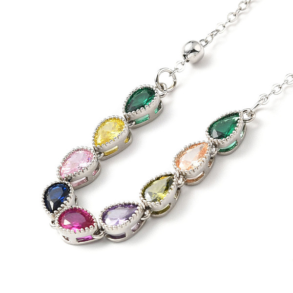 PandaHall Colourful Cubic Zirconia Teardrop Pendant Necklace, Brass Jewelry for Women, Platinum, 19.53 inch(49.6cm) Cubic Zirconia
PandaHall Colourful Cubic Zirconia Teardrop Pendant Necklace, Brass Jewelry for Women, Platinum, 19.53 inch(49.6cm) Cubic Zirconia