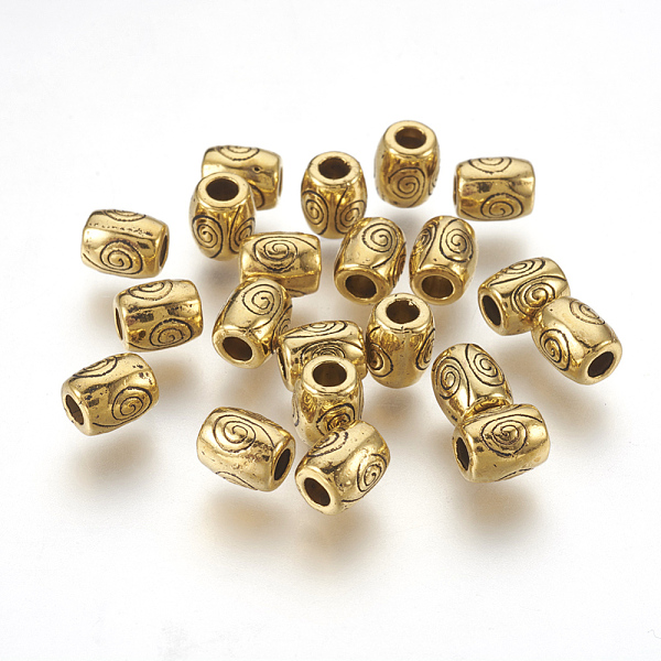 PandaHall Tibetan Style Alloy Beads, Lead Free & Nickel Free & Cadmium Free, Barrel, Antique Golden Color, about 7mm long, 6mm wide, hole...
PandaHall Tibetan Style Alloy Beads, Lead Free & Nickel Free & Cadmium Free, Barrel, Antique Golden Color, about 7mm long, 6mm wide, hole...