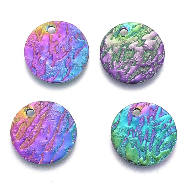 PandaHall Ion Plating(IP) 304 Stainless Steel Charms, Textured, Laser Cut, Flat Round, Rainbow Color, 12x1mm, Hole: 1.4mm 304 Stainless...
PandaHall Ion Plating(IP) 304 Stainless Steel Charms, Textured, Laser Cut, Flat Round, Rainbow Color, 12x1mm, Hole: 1.4mm 304 Stainless...