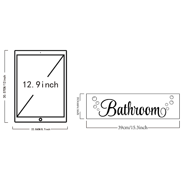 PandaHall PVC Wall Stickers, for Home Living Room Bedroom Decoration, Rectangle with Word BATHROOM, Black, 105x390mm Plastic Word Black
PandaHall PVC Wall Stickers, for Home Living Room Bedroom Decoration, Rectangle with Word BATHROOM, Black, 105x390mm Plastic Word Black