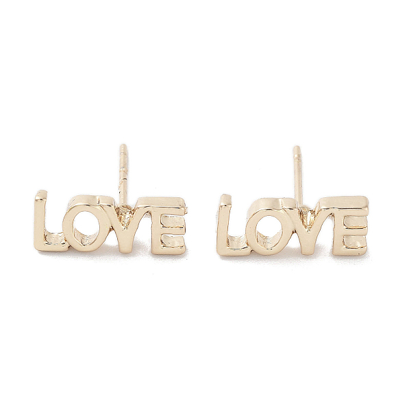 PandaHall Word LOVE Alloy Studs Earrings for Women, with 304 Stainless Steel Pins, Light Gold, 5.5x13mm Alloy Word
PandaHall Word LOVE Alloy Studs Earrings for Women, with 304 Stainless Steel Pins, Light Gold, 5.5x13mm Alloy Word