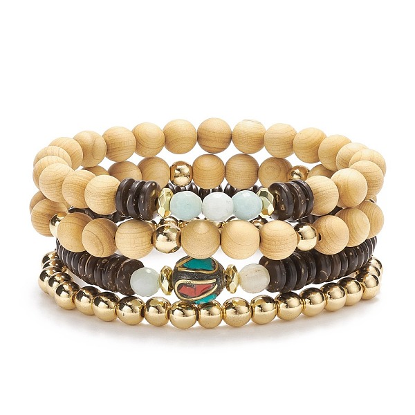 PandaHall 4Pcs 4 Style Natural Flower Amazonite & Synthetic Hematite & Wood Stretch Bracelets Set with Indonesia Beaded, Gemstone Jewelry..., Multicolor
PandaHall 4Pcs 4 Style Natural Flower Amazonite & Synthetic Hematite & Wood Stretch Bracelets Set with Indonesia Beaded, Gemstone Jewelry..., Multicolor