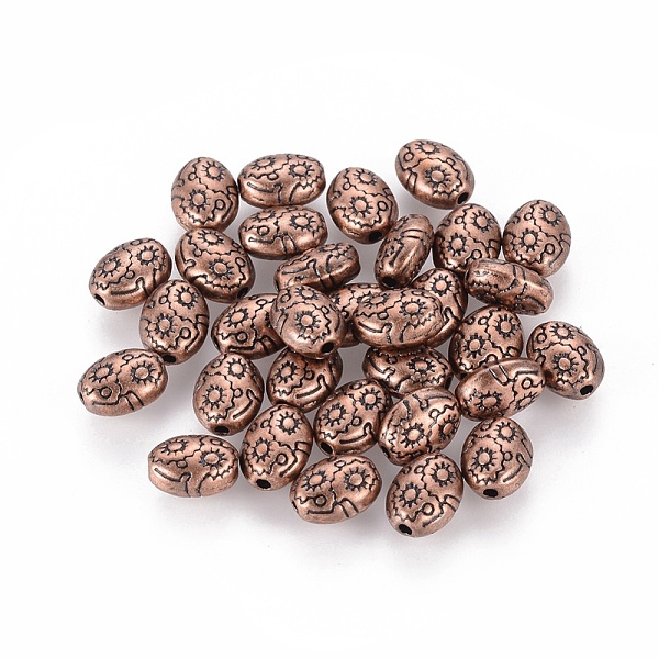 PandaHall Tibetan Style Alloy Beads, Cadmium Free & Nickel Free & Lead Free, Red Copper, 8x6x4.1mm, Hole: 1mm Alloy Oval
PandaHall Tibetan Style Alloy Beads, Cadmium Free & Nickel Free & Lead Free, Red Copper, 8x6x4.1mm, Hole: 1mm Alloy Oval