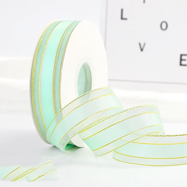 PandaHall Polyester Organza Ribbons with Gold Edge, Garment Accessories, Gift Wrapping Ribbon, Aquamarine, 1 inch(25mm), about 49.21 Yards..., Green
PandaHall Polyester Organza Ribbons with Gold Edge, Garment Accessories, Gift Wrapping Ribbon, Aquamarine, 1 inch(25mm), about 49.21 Yards..., Green