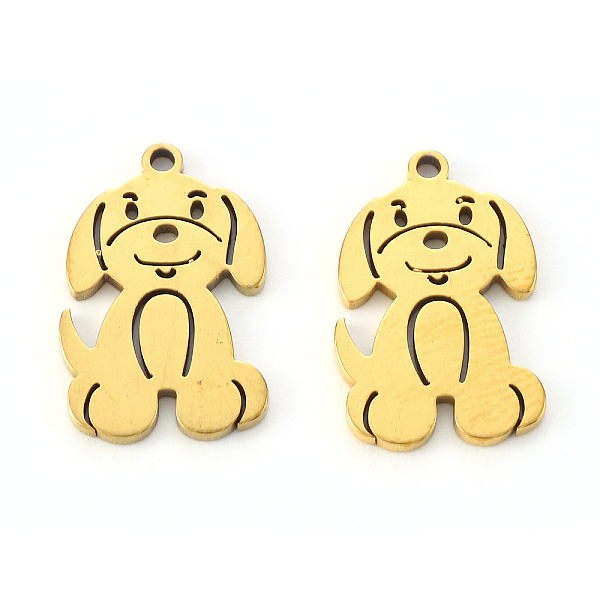 PandaHall Vacuum Plating 304 Stainless Steel Pendants, Laser Cut, Dog, Golden, 17x11x1mm, Hole: 1.2mm 304 Stainless Steel Dog
PandaHall Vacuum Plating 304 Stainless Steel Pendants, Laser Cut, Dog, Golden, 17x11x1mm, Hole: 1.2mm 304 Stainless Steel Dog