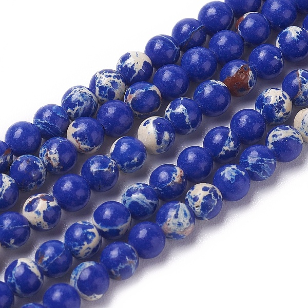 PandaHall Synthetic Imperial Jasper Beads Strands, Dyed, Round, Dark Blue, 4mm, Hole: 0.7mm, about 94pcs/strand, 15.15 inch(38.5cm) Imperial...
PandaHall Synthetic Imperial Jasper Beads Strands, Dyed, Round, Dark Blue, 4mm, Hole: 0.7mm, about 94pcs/strand, 15.15 inch(38.5cm) Imperial...