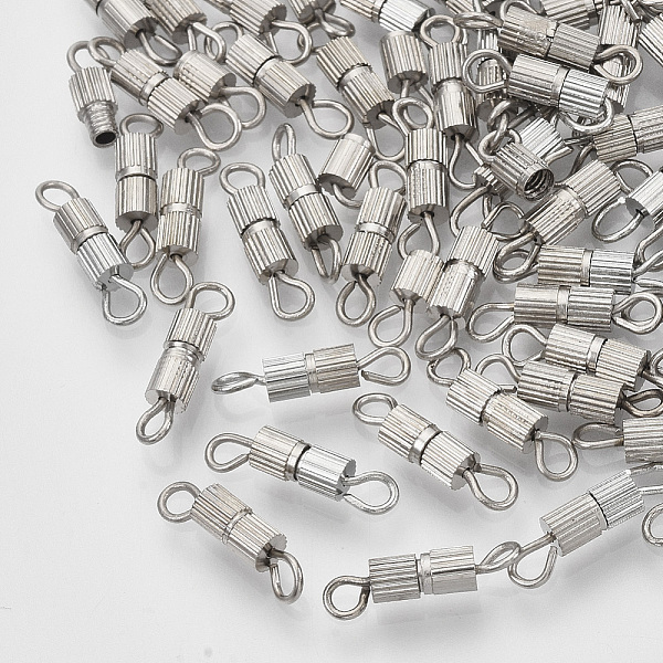PandaHall Brass Screw Clasps, for Jewelry Making, Column, Nickel Free, Platinum, 14x3mm, Hole: 1.8mm Brass
PandaHall Brass Screw Clasps, for Jewelry Making, Column, Nickel Free, Platinum, 14x3mm, Hole: 1.8mm Brass